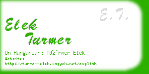 elek turmer business card